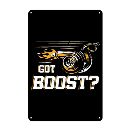 Got Boost Funny Car Racing Black/white Metal Poster Wall Art Decor Sign