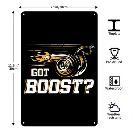 Got Boost Funny Car Racing Black/white Metal Poster Wall Art Decor Sign