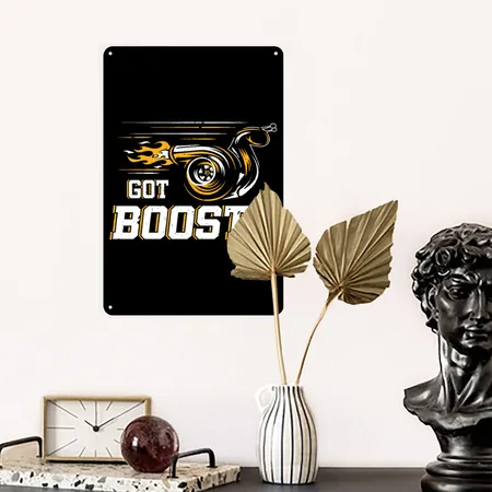 Got Boost Funny Car Racing Black/white Metal Poster Wall Art Decor Sign