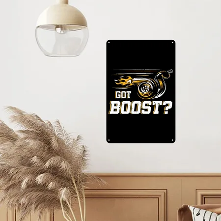 Got Boost Funny Car Racing Black/white Metal Poster Wall Art Decor Sign