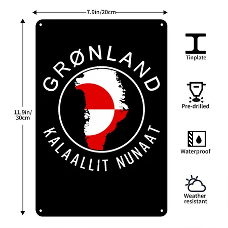 Greenland Black Metal Poster Wall Art Decor Sign