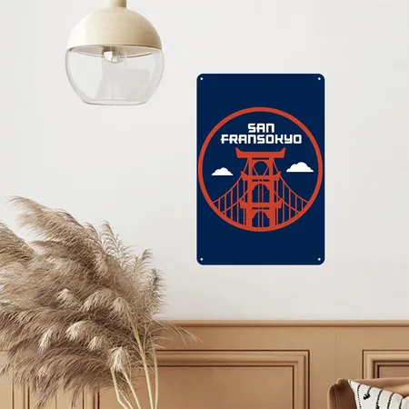 Greeting San Fransokyo Navy Metal Poster Wall Art Decor Sign