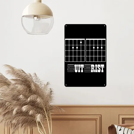 Guitar Black Metal Poster Wall Art Decor Sign