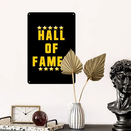 Hall Of Famer Black Metal Poster Wall Art Decor Sign