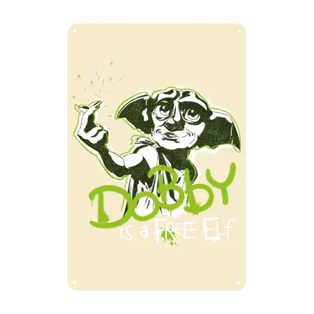 Harry Potter Dobby Is A Free Elf Natural Metal Poster Wall Art Decor Sign