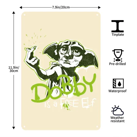 Harry Potter Dobby Is A Free Elf Natural Metal Poster Wall Art Decor Sign