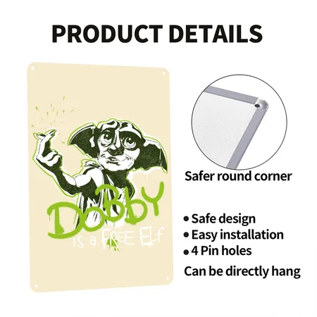 Harry Potter Dobby Is A Free Elf Natural Metal Poster Wall Art Decor Sign