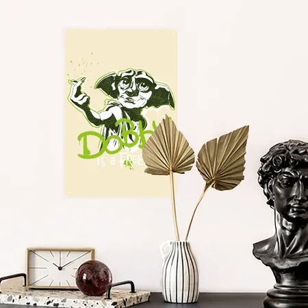 Harry Potter Dobby Is A Free Elf Natural Metal Poster Wall Art Decor Sign
