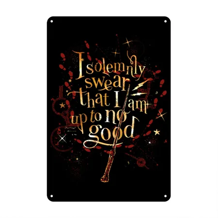 Harry Potter Harry Potter I Solemnly Swear Black Metal Poster Wall Art Decor Sign