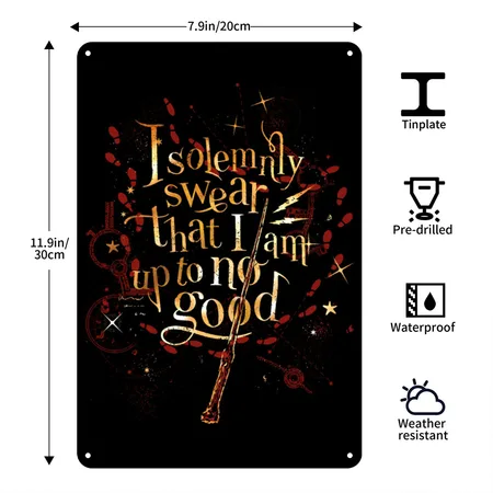 Harry Potter Harry Potter I Solemnly Swear Black Metal Poster Wall Art Decor Sign