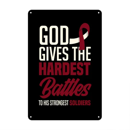 Head Neck Cancer Warrior Head Neck Cancer Fighter Black Metal Poster Wall Art Decor Sign