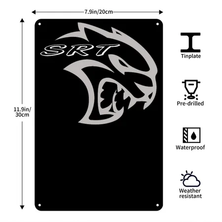Hellcat Classic Black Metal Poster Wall Art Decor Sign