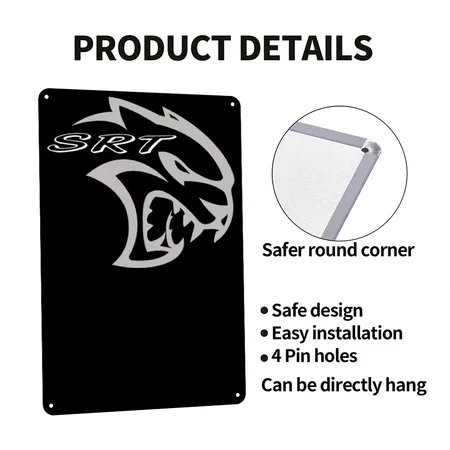Hellcat Classic Black Metal Poster Wall Art Decor Sign