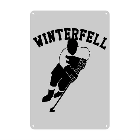 Hockey Heather Gray Metal Poster Wall Art Decor Sign