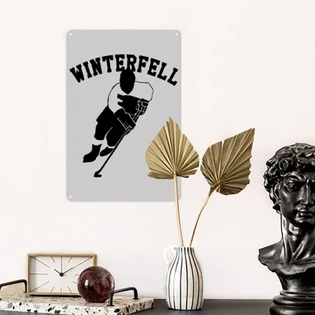 Hockey Heather Gray Metal Poster Wall Art Decor Sign