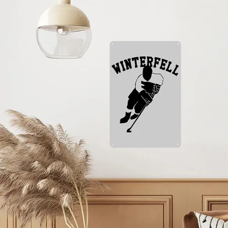 Hockey Heather Gray Metal Poster Wall Art Decor Sign
