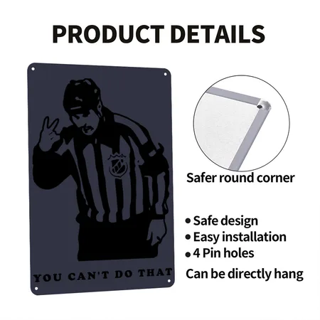 Hockey Referee Navy/heather Gray Metal Poster Wall Art Decor Sign