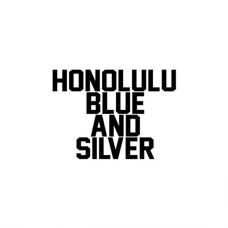Honolulu Blue & Silver White Metal Poster Wall Art Decor Sign