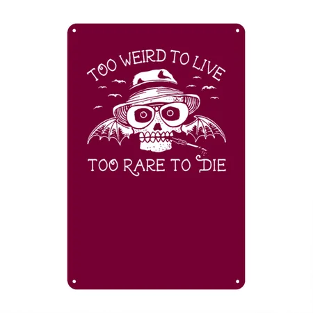 Hunter S Thompson Fear And Loathing In Las Vegas Burgundy Metal Poster Wall Art Decor Sign
