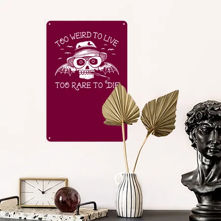 Hunter S Thompson Fear And Loathing In Las Vegas Burgundy Metal Poster Wall Art Decor Sign