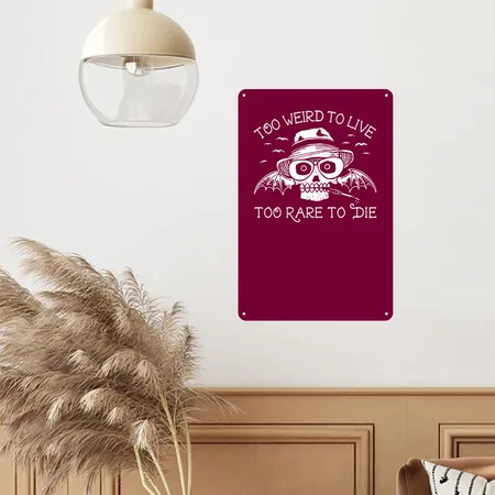 Hunter S Thompson Fear And Loathing In Las Vegas Burgundy Metal Poster Wall Art Decor Sign