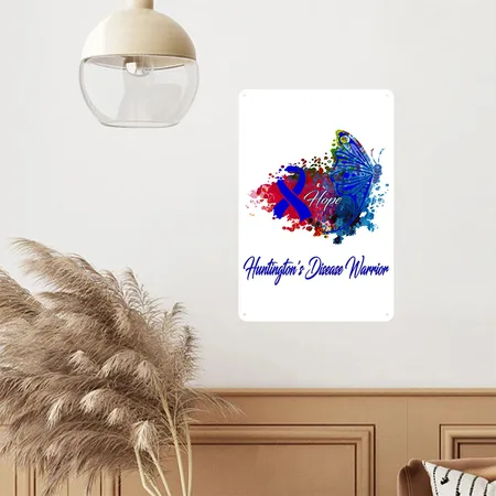 Huntington's Disease Awareness White Metal Poster Wall Art Decor Sign