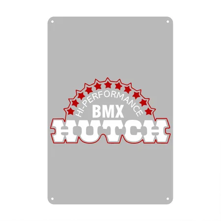 Hutch Bmx Silver Metal Poster Wall Art Decor Sign