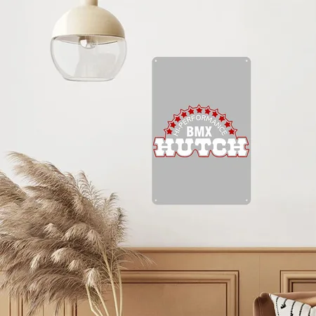 Hutch Bmx Silver Metal Poster Wall Art Decor Sign
