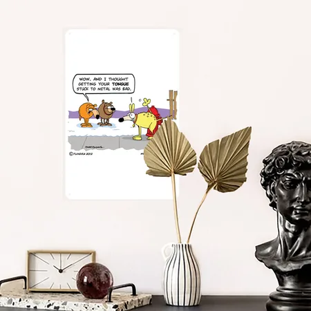 Hydrant White Metal Poster Wall Art Decor Sign