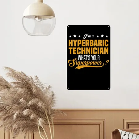 Hyperbaric Technician Black Metal Poster Wall Art Decor Sign