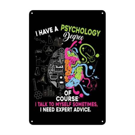 I Have A Psychology Degree Black Metal Poster Wall Art Decor Sign