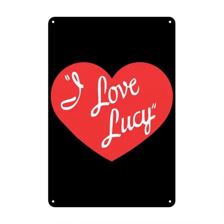 I Love Lucy Black/white Metal Poster Wall Art Decor Sign