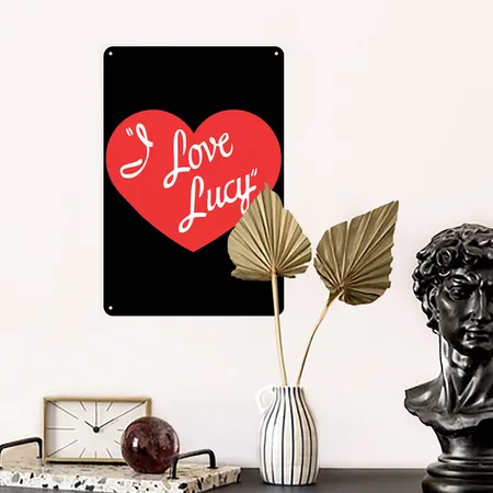 I Love Lucy Black/white Metal Poster Wall Art Decor Sign