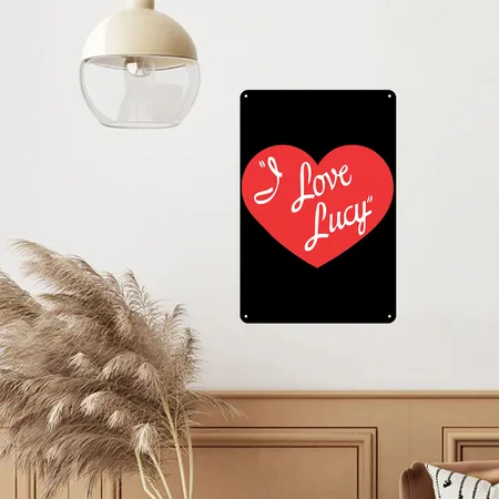 I Love Lucy Black/white Metal Poster Wall Art Decor Sign
