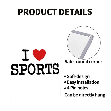 I Love Sports Sport Fitness Perfect Body White Metal Poster Wall Art Decor Sign
