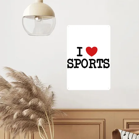I Love Sports Sport Fitness Perfect Body White Metal Poster Wall Art Decor Sign