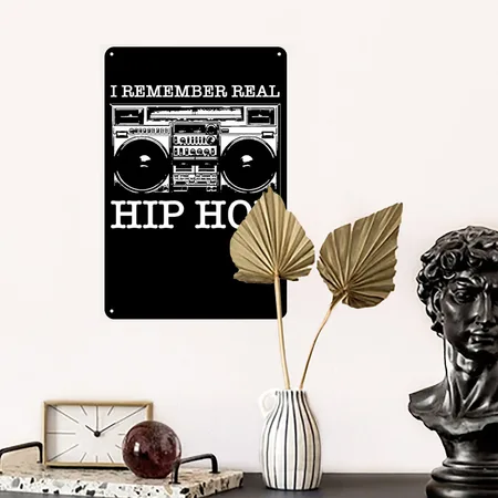 I Remember Real Hip Hop Black Metal Poster Wall Art Decor Sign