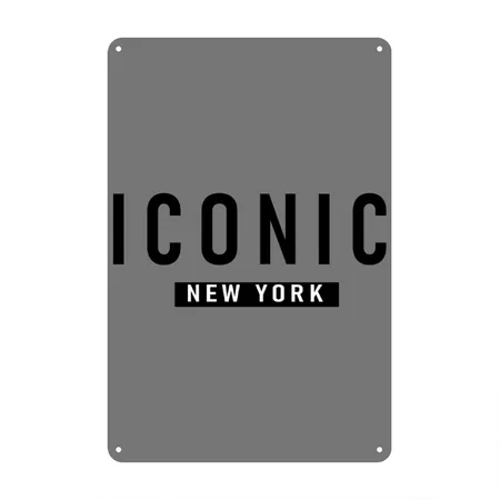 Iconic Charcoal Metal Poster Wall Art Decor Sign