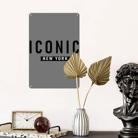 Iconic Charcoal Metal Poster Wall Art Decor Sign