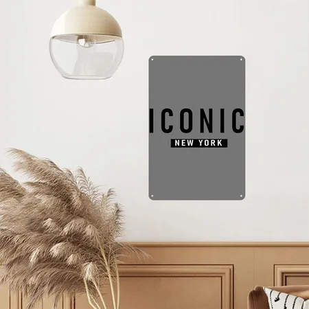 Iconic Charcoal Metal Poster Wall Art Decor Sign