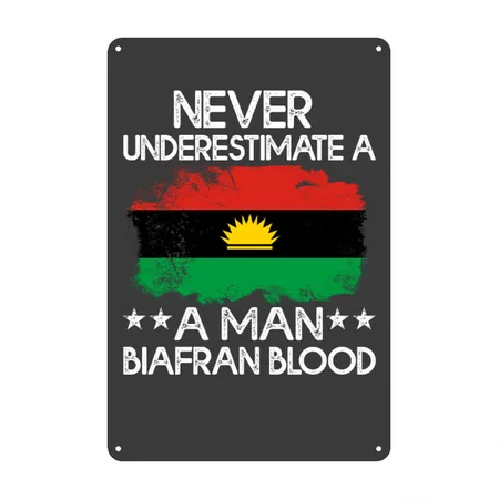 Igbo Man Biafran Blood Heather Black Metal Poster Wall Art Decor Sign