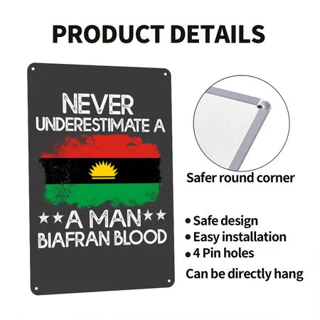 Igbo Man Biafran Blood Heather Black Metal Poster Wall Art Decor Sign