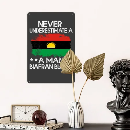 Igbo Man Biafran Blood Heather Black Metal Poster Wall Art Decor Sign