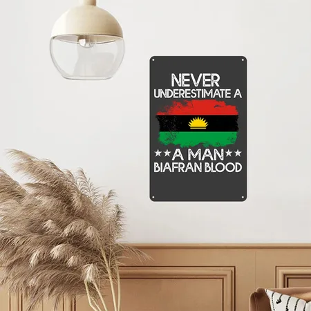 Igbo Man Biafran Blood Heather Black Metal Poster Wall Art Decor Sign