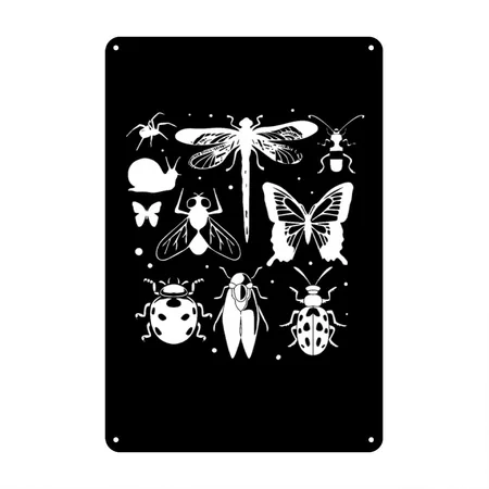 Insect Lover Entomology Bug Collector Black Metal Poster Wall Art Decor Sign