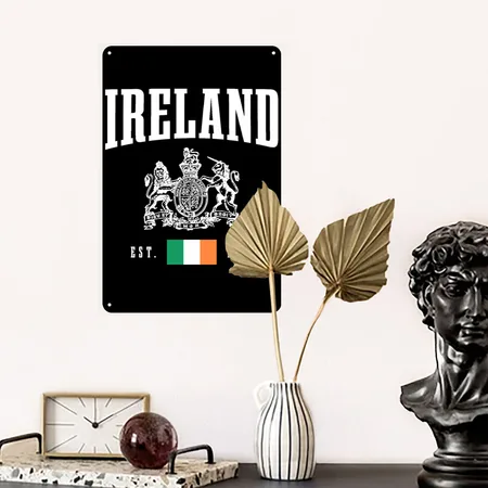 Ireland Dublin UK Irish Souvenir Gift Black Metal Poster Wall Art Decor Sign