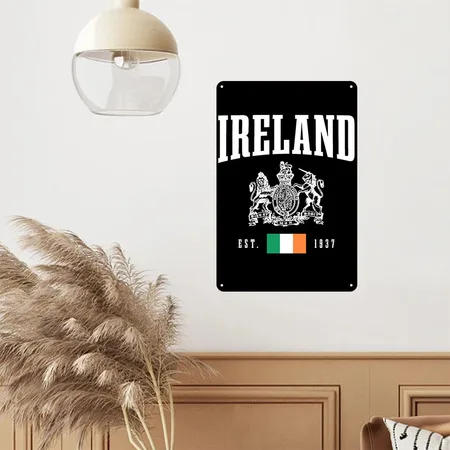 Ireland Dublin UK Irish Souvenir Gift Black Metal Poster Wall Art Decor Sign