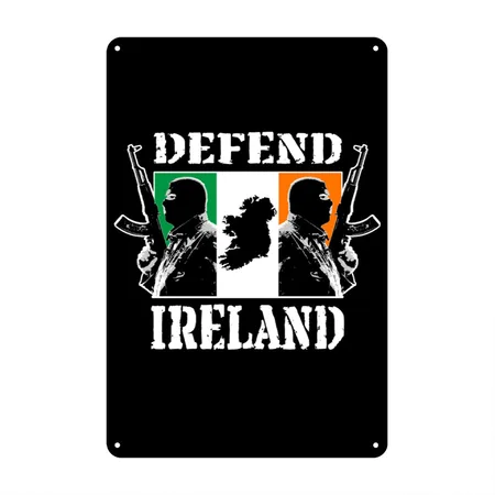 Irish Hooligans With Irish Flag Black Metal Poster Wall Art Decor Sign