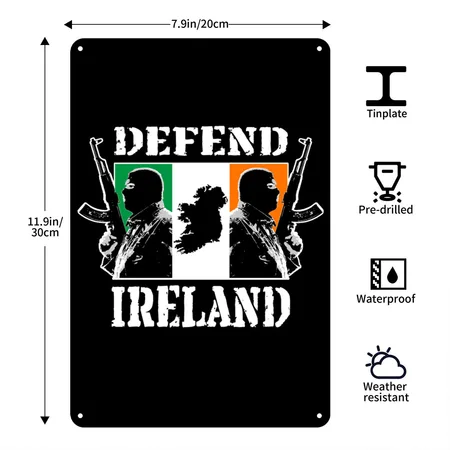 Irish Hooligans With Irish Flag Black Metal Poster Wall Art Decor Sign