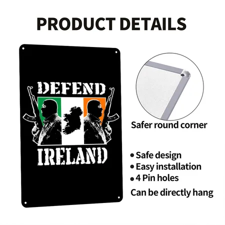 Irish Hooligans With Irish Flag Black Metal Poster Wall Art Decor Sign